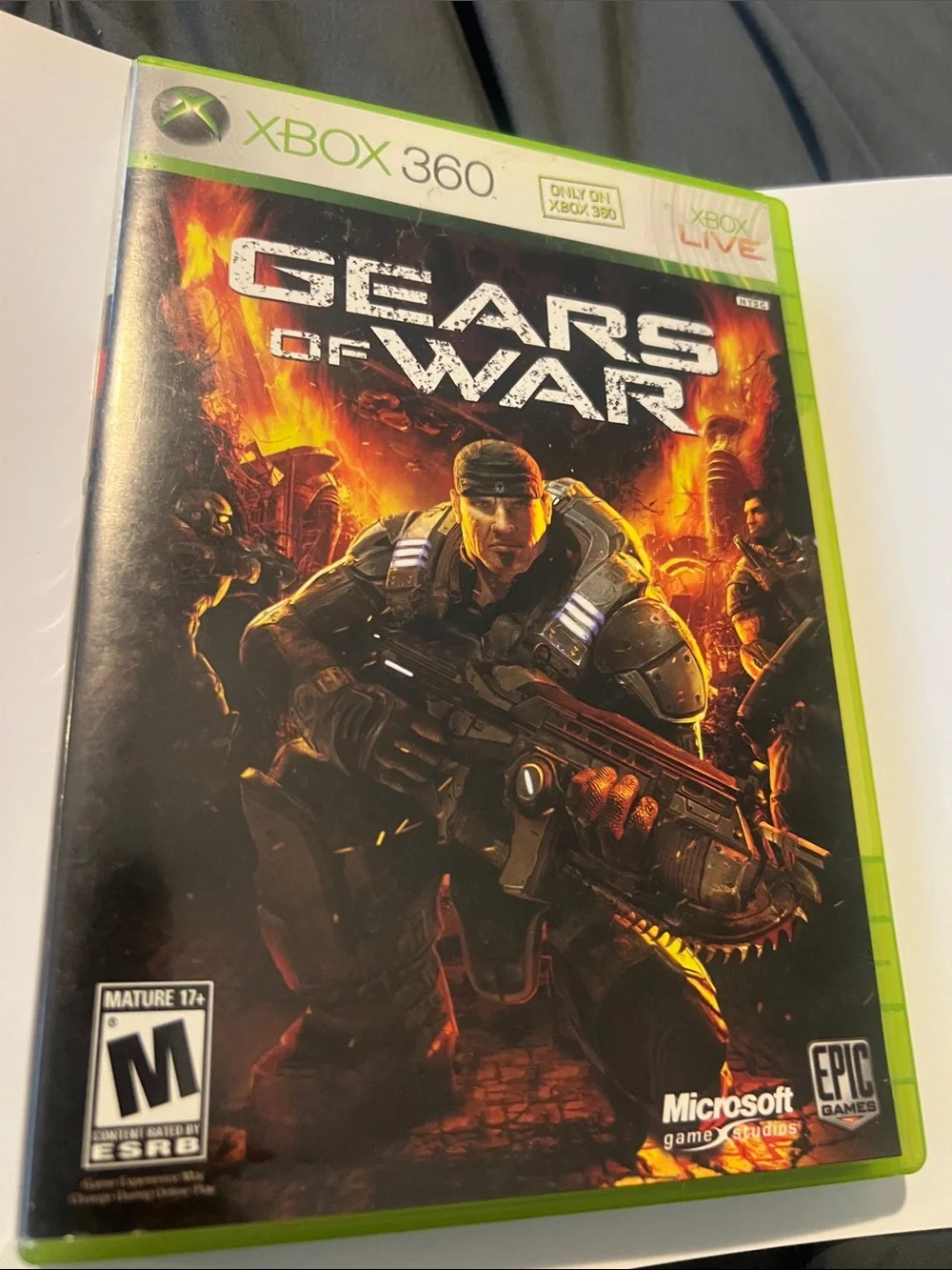 Microsoft Xbox 360 Gears of War Game Case - Black & Orange Artwork